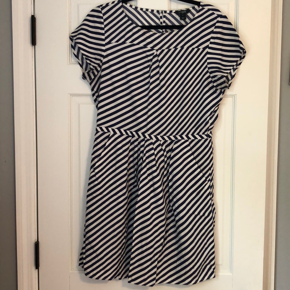 J. Crew Navy Striped Dress